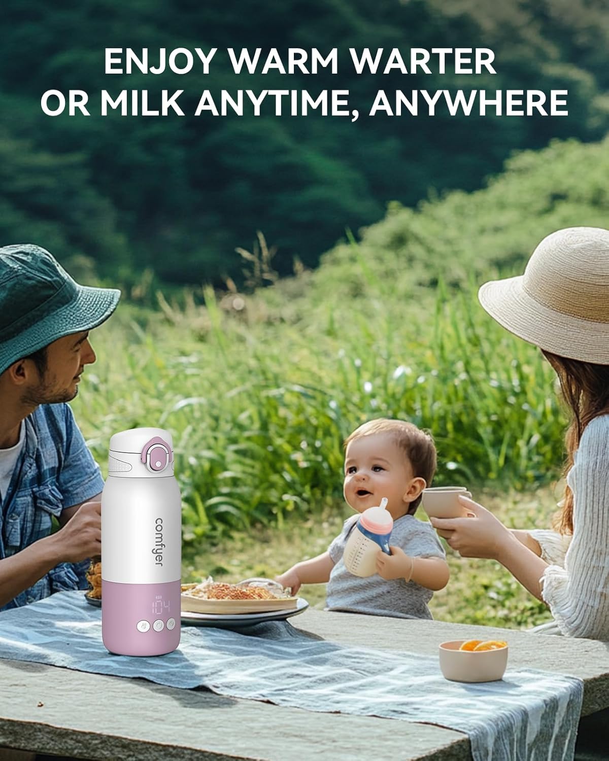 Portable Milk Warmer for Travel – Fast Heating, Long Battery Life, 12oz Capacity