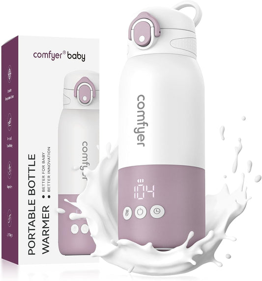 Portable Milk Warmer for Travel – Fast Heating, Long Battery Life, 12oz Capacity
